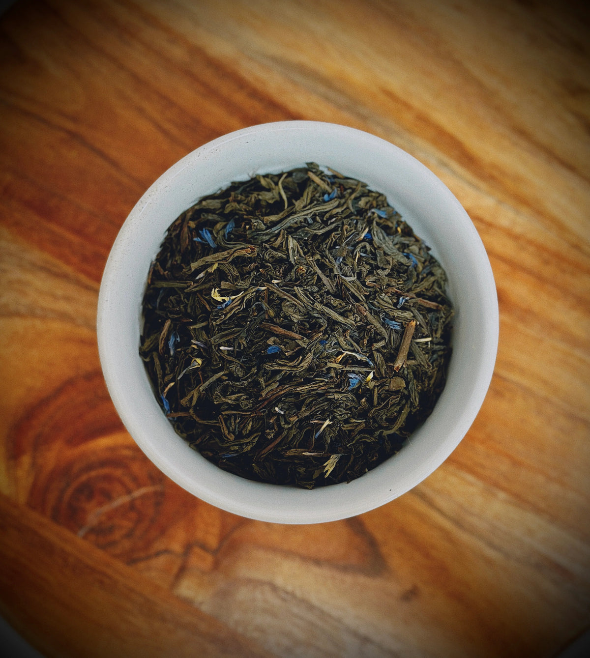 Loose leaf Earl Grey artisan tea from Little Farm Town Coffees, showcasing fragrant black tea leaves with citrus notes.