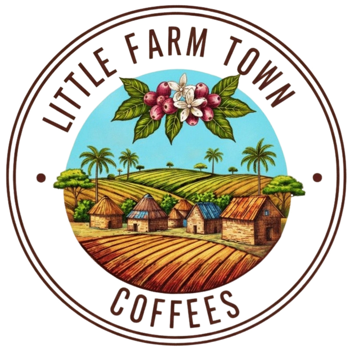 Little Farm Town Coffees gift card showing a $15 value, perfect for coffee lovers and gift giving.